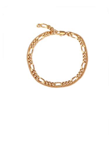 Brass Hollow  Geometric Chain Vintage  Anklet