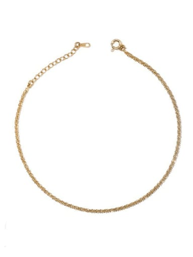 5 21.8cm+4cm Brass Irregular Hip Hop Double Layer Chain Anklet