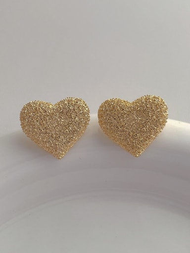 Gold Love Earrings Brass Geometric Minimalist Stud Earring
