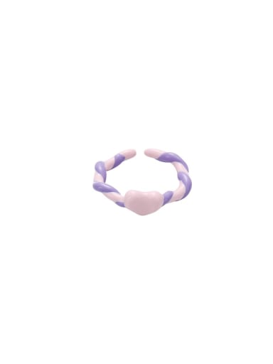 Brass Enamel Heart Cute Band Ring