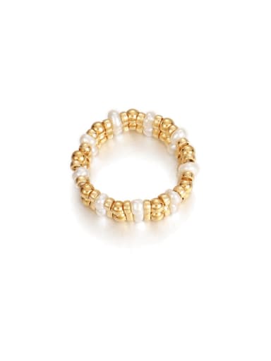 Brass Bead Geometric Vintage Stackable Ring