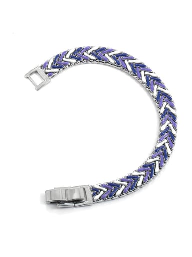 Blue purple Bracelet Brass Enamel Geometric Minimalist Link Bracelet