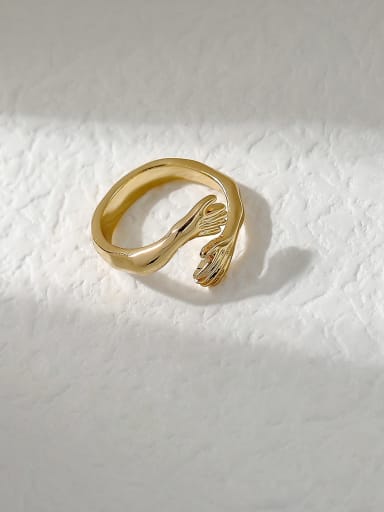 14k Gold Brass Irregular Vintage Band Fashion Ring