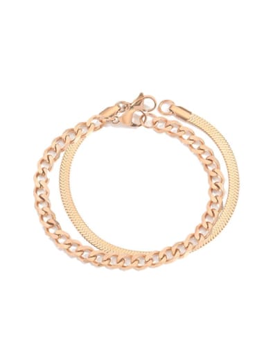 rose gold Stainless steel Minimalist  Hollow Chain Strand Bracelet