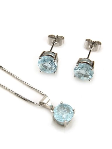 Brass Cubic Zirconia Vintage Geometric  Earring and Necklace Set