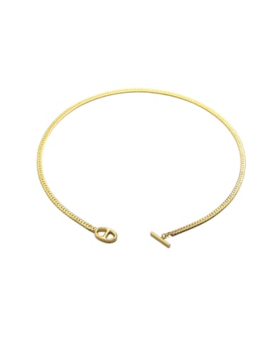 Brass Minimalist Snake Bone Chain Necklace