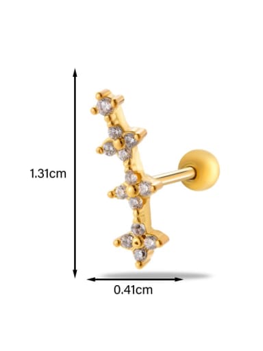 Stainless steel Cubic Zirconia Ball Trend Single Earring