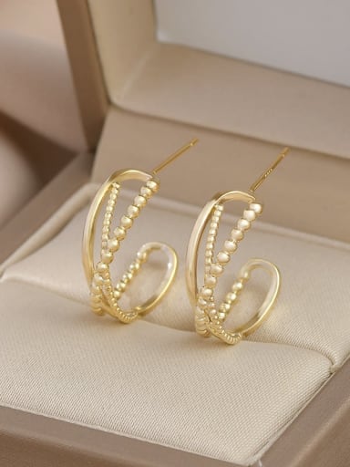 Gold ED65610 Brass Geometric Trend Stud Earring