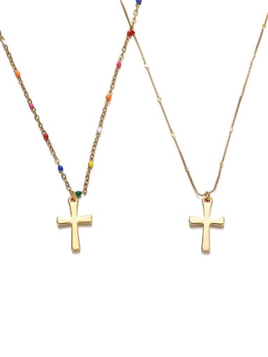 Brass Cross Ethnic Regligious Necklace