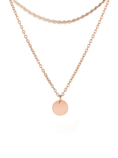 Rose gold Stainless steel Locket Minimalist Multi Strand Necklace