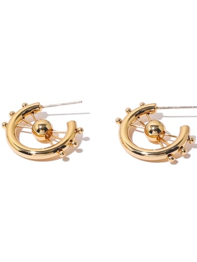 custom Brass Anchor Vintage Stud Earring