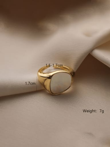13711 Brass Shell Geometric Minimalist Band Ring