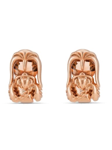 Brass Cubic Zirconia Icon Cute Stud Earring