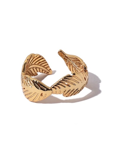 Brass Feather Vintage Band Ring