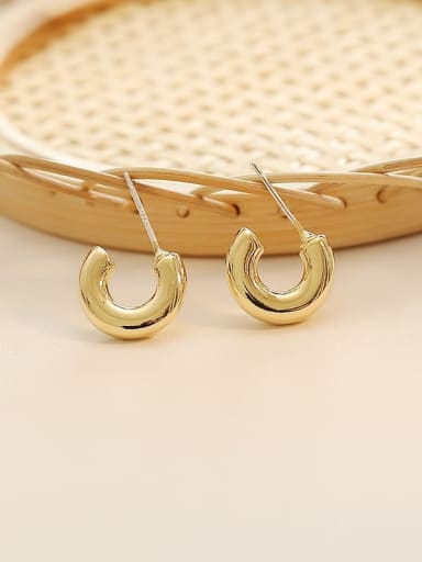 Copper Minimalist C shape Stud Trend Korean Fashion Earring