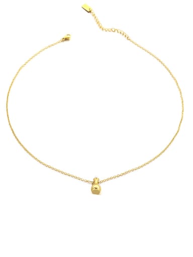 Gold Brass Imitation Pearl Irregular Minimalist Necklace