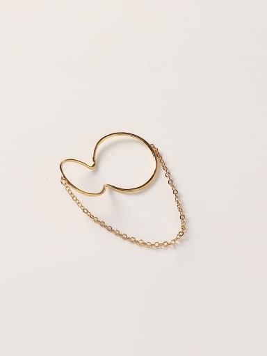 Brass Geometric Minimalist Clip Trend Korean Fashion Earring