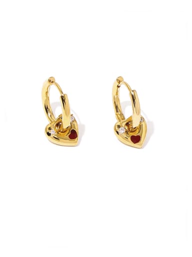 Golden love Brass Rhinestone Star Vintage Huggie Earring