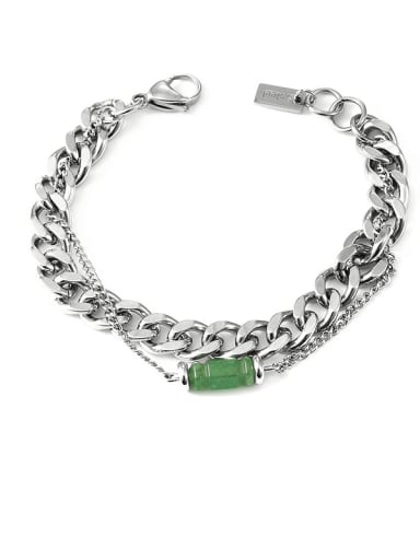 Titanium Steel Geometric Hip Hop Strand Bracelet
