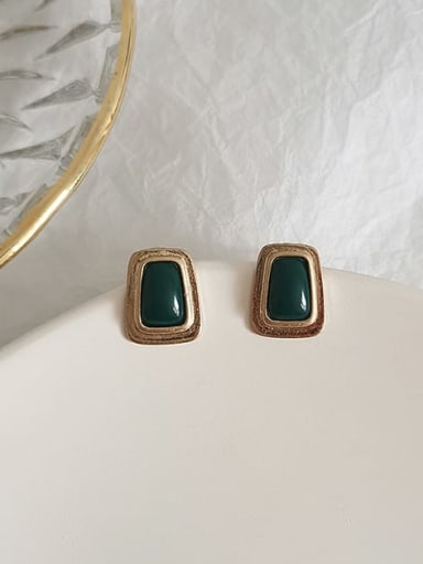 Copper Resin Geometric Minimalist Stud Trend Korean Fashion Earring