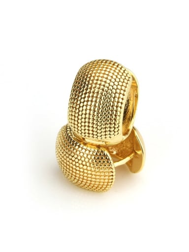 Large Brass Round Minimalist Huggie Earring