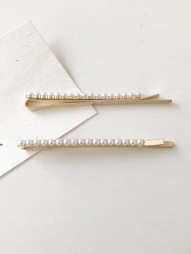 Brass Trend Imitation Pearl Irregular Hair Pin