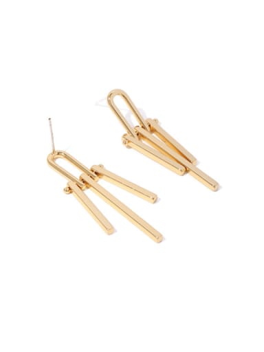 Brass Line  Tassel Minimalist Drop Earring