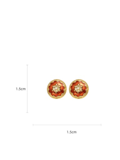Brass Enamel Geometric Bohemia Stud Earring