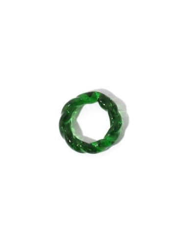 Millefiori Glass Geometric Personality color translucent Twisted Ring