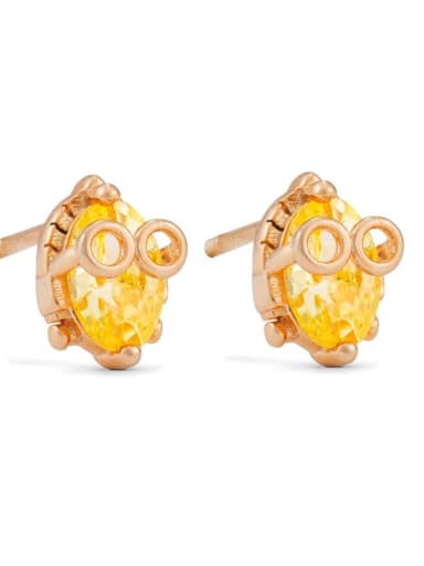25 rose gold Brass Cubic Zirconia Icon Trend Stud Earring