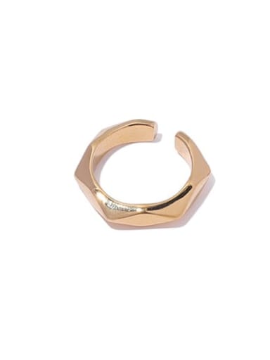 Brass Cubic Zirconia Geometric Minimalist Band Ring