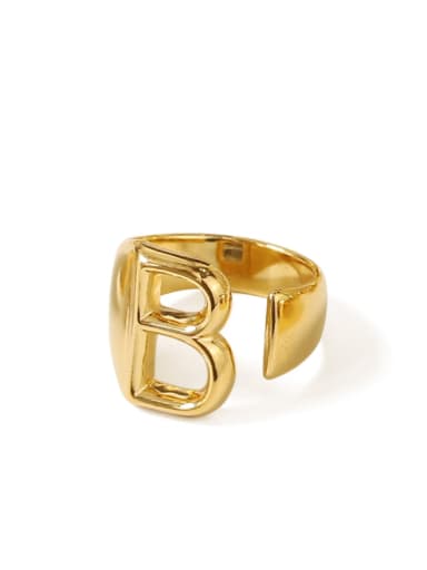 Brass  26 Letter Vintage Band Ring