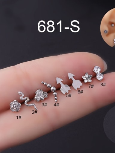 Stainless steel Cubic Zirconia Ball Hip Hop Single Earring