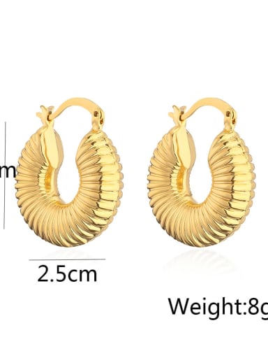 43253 Brass Geometric Trend Hoop Earring