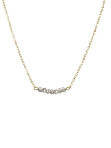 Gray Beads Stainless steel Glass Bead Minimalist Choker Necklace