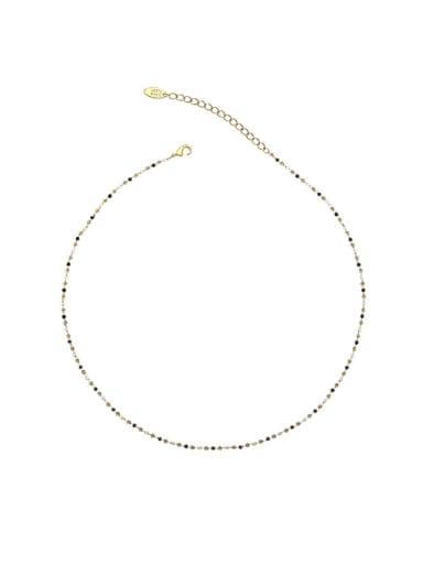 necklace Brass Natural Stone Geometric Minimalist Beaded Necklace