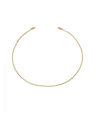 Brass Cats Eye Geometric Minimalist Long Strand Necklace