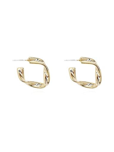 Brass Smooth Geometric Trend Stud Earring