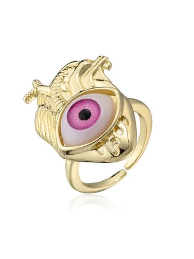 11256 Brass Enamel Evil Eye Vintage Band Ring