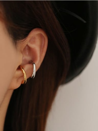 Brass Geometric Minimalist Clip Earring(single)