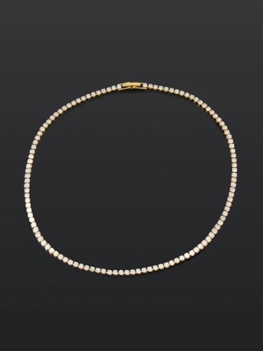 White CZ,Necklace,33cm length Brass Cubic Zirconia Multi Color Geometric Vintage Choker Necklace