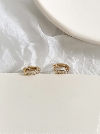 14K  gold small Copper Geometric Minimalist Huggie Trend Korean Fashion Earring