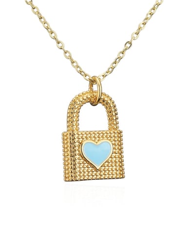 20805 Brass Enamel Heart   Vintage Locket Pendnat Necklace