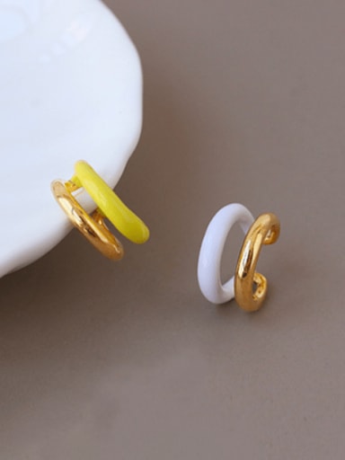 Brass Enamel Geometric Minimalist Single Earring