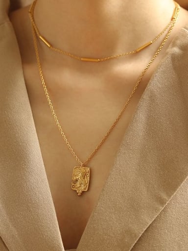 Brass Geometric Vintage pendant Necklace