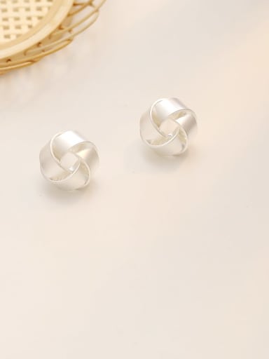 Dumb Silver Copper  Hollow Geometric Minimalist Stud Trend Korean Fashion Earring