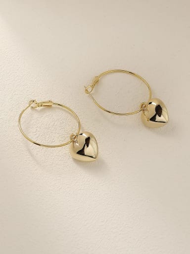Brass Heart Minimalist Huggie Trend Korean Fashion Earring