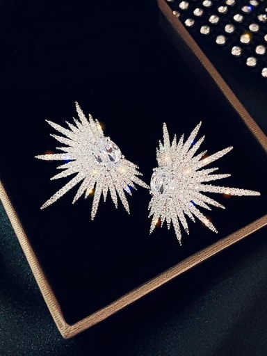 Alloy Cubic Zirconia Star Statement Cluster Earring