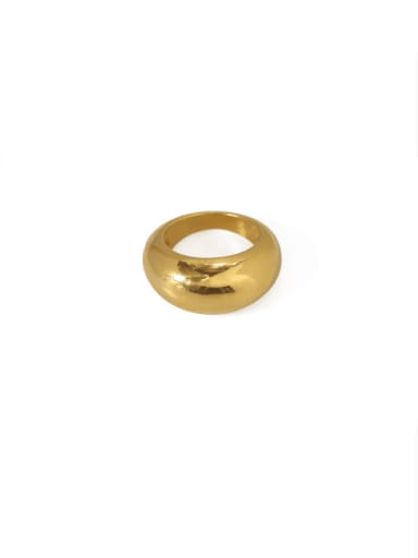 Brass Smooth Geometric Minimalist Band Ring