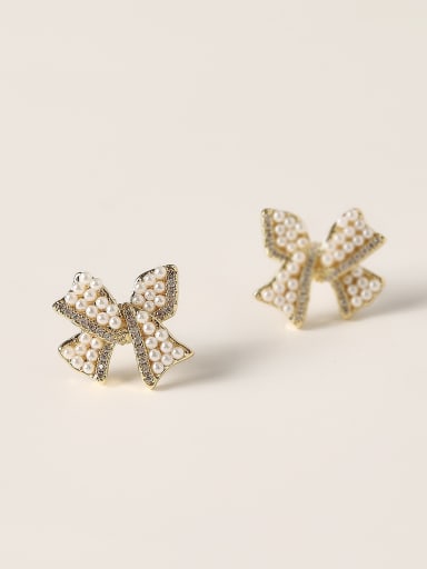 Brass Cubic Zirconia Butterfly Minimalist Stud Trend Korean Fashion Earring